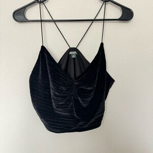 Women's Wild Fable Velvet Black Top Size Medium